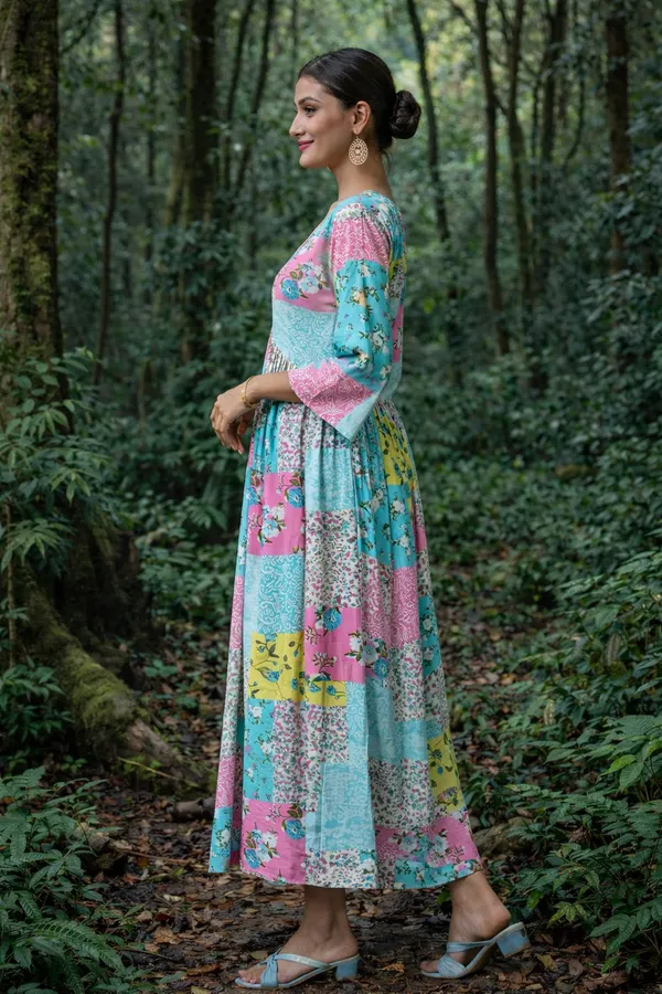 Sufiza_Full_Length_Western_Dress_printed_Viscose_Cotton_Fabric