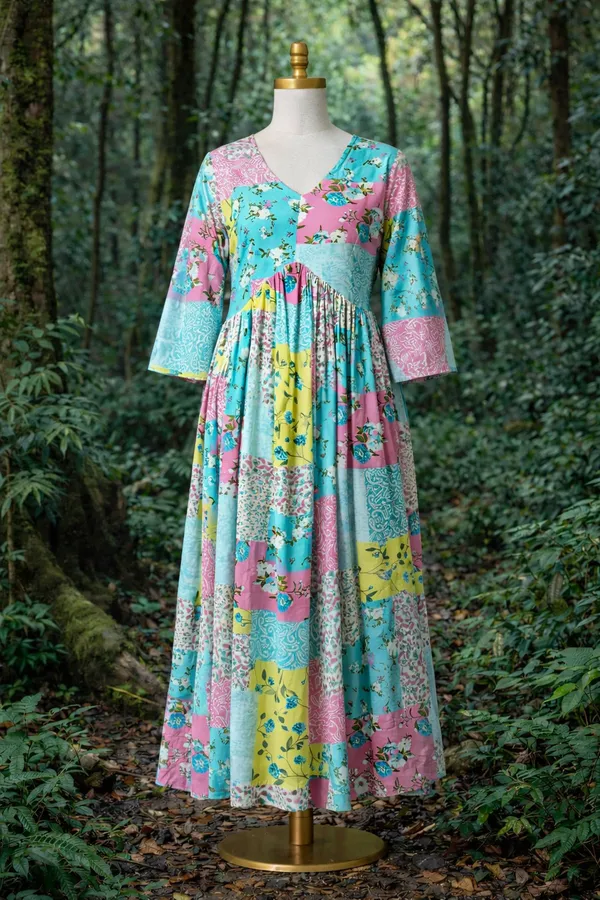 Sufiza_Full_Length_Western_Dress_printed_Viscose_Cotton_Fabric
