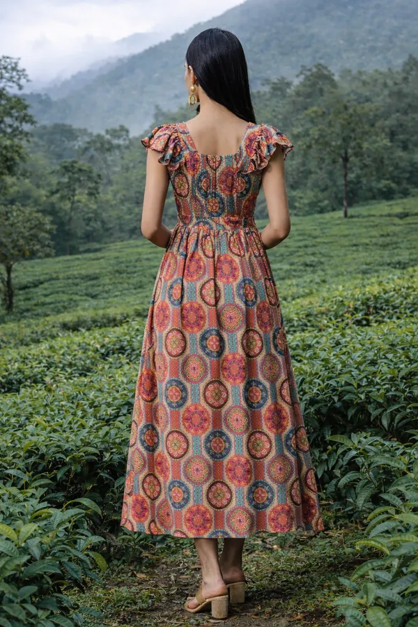 Sufiza_Rayon_Orange_Color_Dress