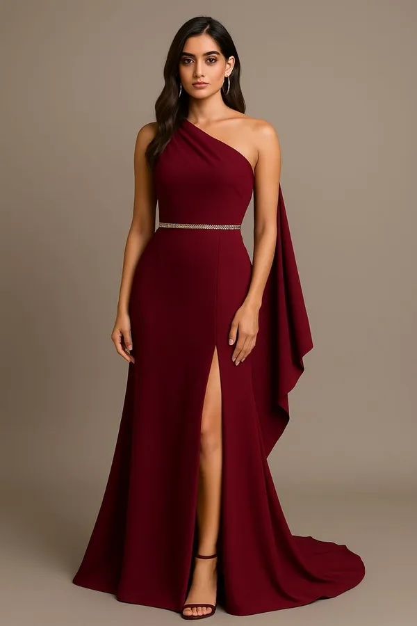 Wine_Red_Crepe_Party_Wear_Gown_For_Women