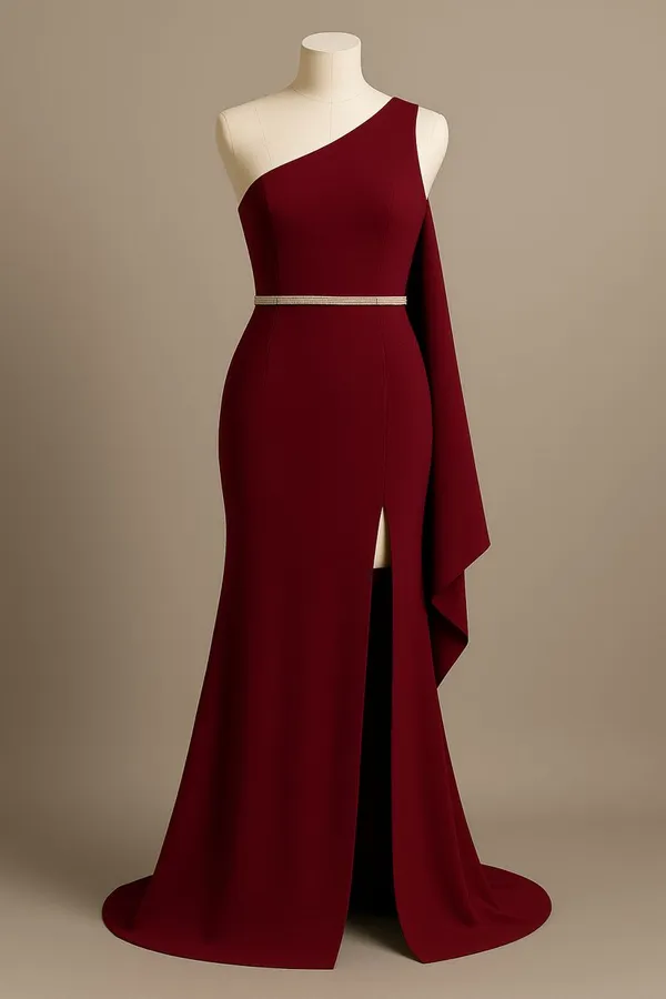Wine_Red_Crepe_Party_Wear_Gown_For_Women