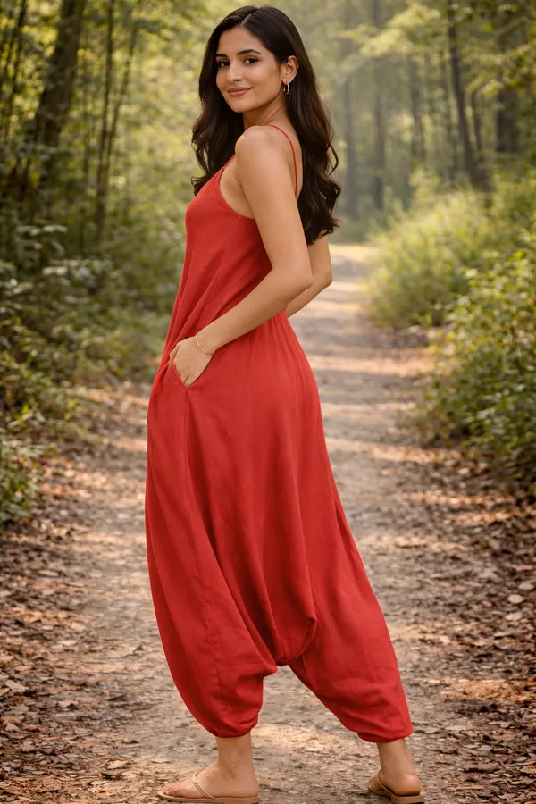 Terracotta_Red_Rayon_Party_Wear_Dress_For_Women