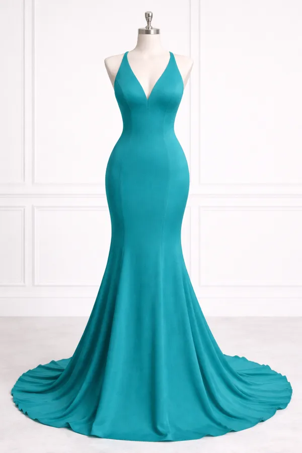 Turquoise_Satin_Party_Wear_Gown_For_Women