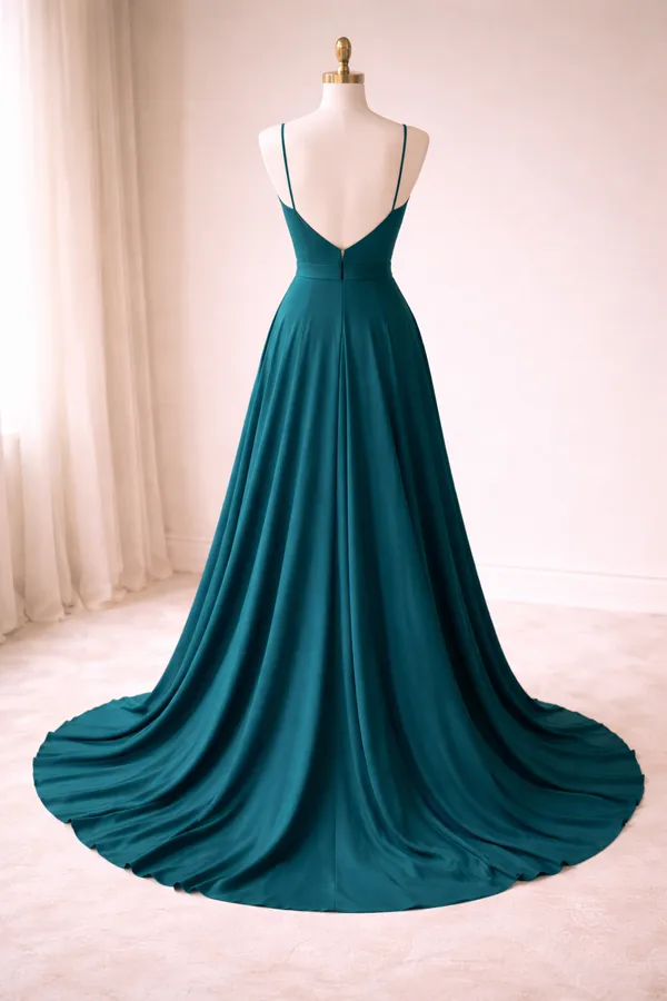 Peacock_Green_Georgette_Party_Wear_Dress_For_Women