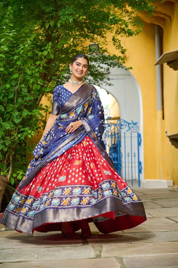 Red_Heavy_Lichi_Fabric_With_Jacquard_Border_Lehenga_Choli_For_Women