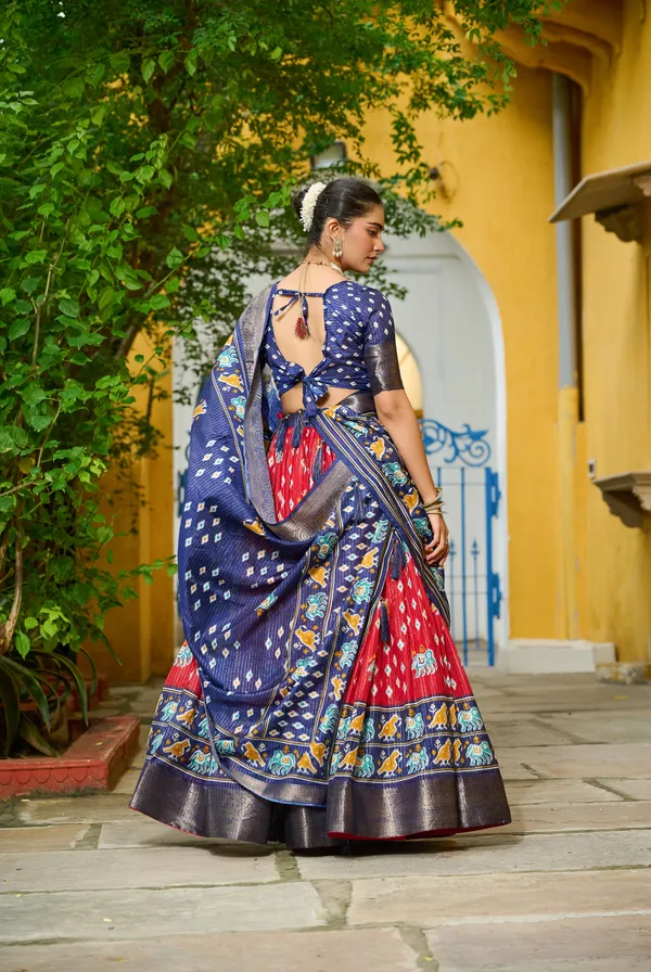 Red_Heavy_Lichi_Fabric_With_Jacquard_Border_Lehenga_Choli_For_Women