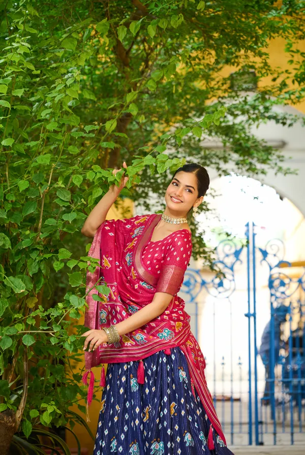 Blue_&_Pink_Heavy_Lichi_Fabric_With_Jacquard_Border_Lehenga_Choli_For_Women