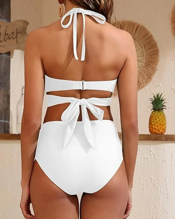White_Nylon_Premium_&_Elegant_Bikini_Set_For_Women