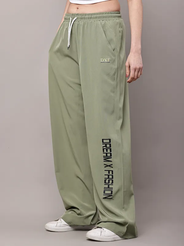 Olive_NS_Lycra_Line_Track_Pant_For_Women