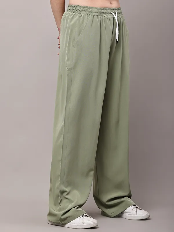 Olive_NS_Lycra_Line_Track_Pant_For_Women