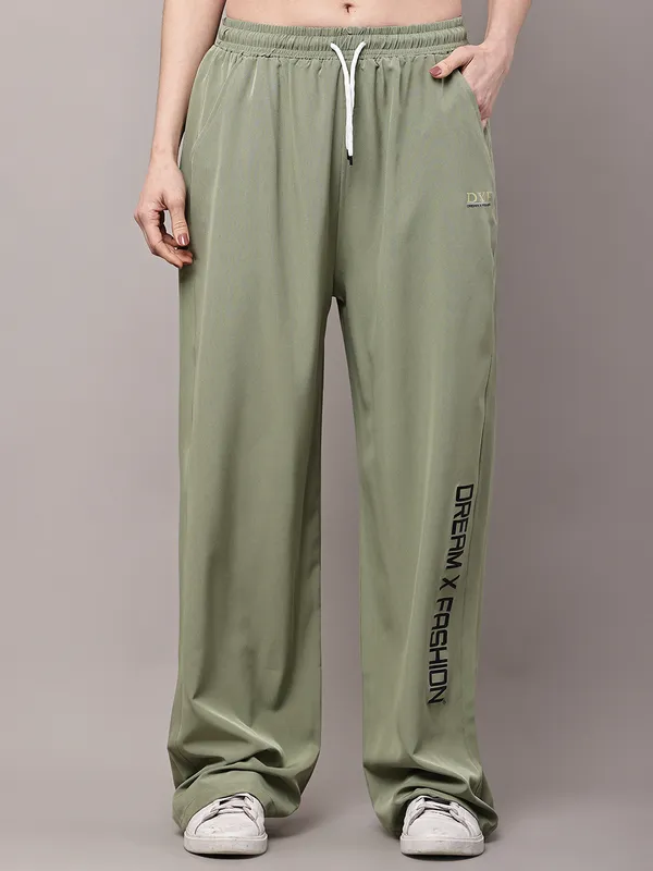 Olive_NS_Lycra_Line_Track_Pant_For_Women