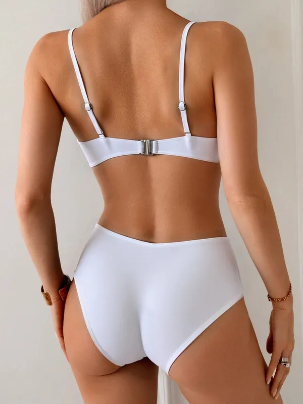 White_Nylon_Premium_&_Elegant_Bikini_Set_For_Women