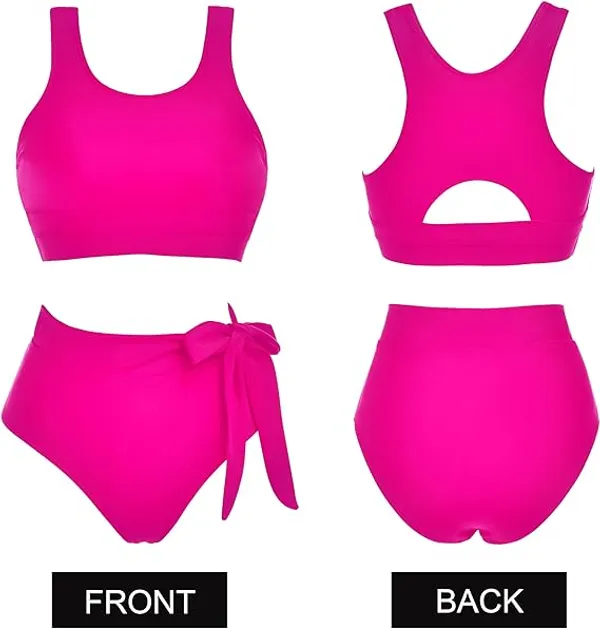Pink_Nylon_Premium_&_Elegant_Bikini_Set_For_Women