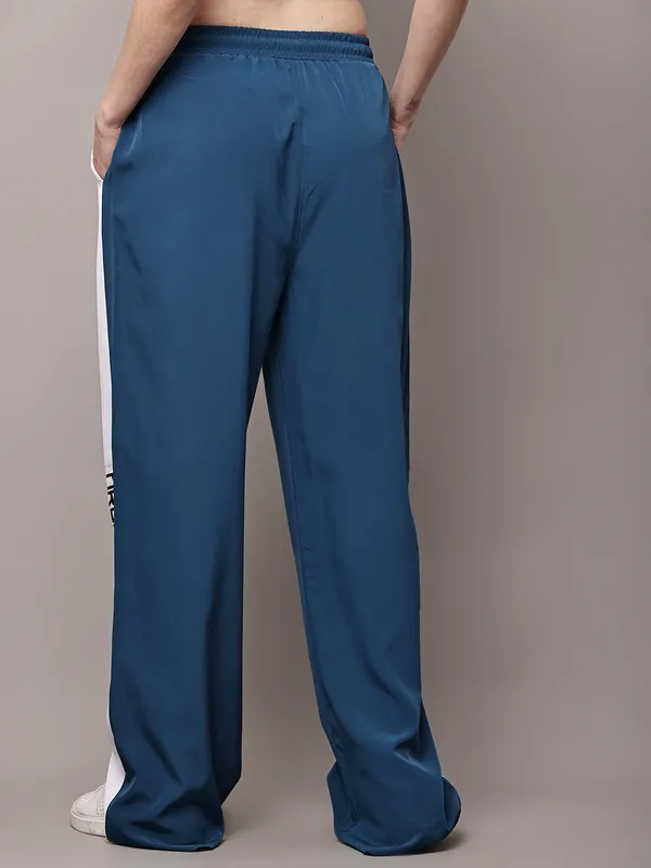 Teal_NS_Lycra_Line_Track_Pant_For_Women