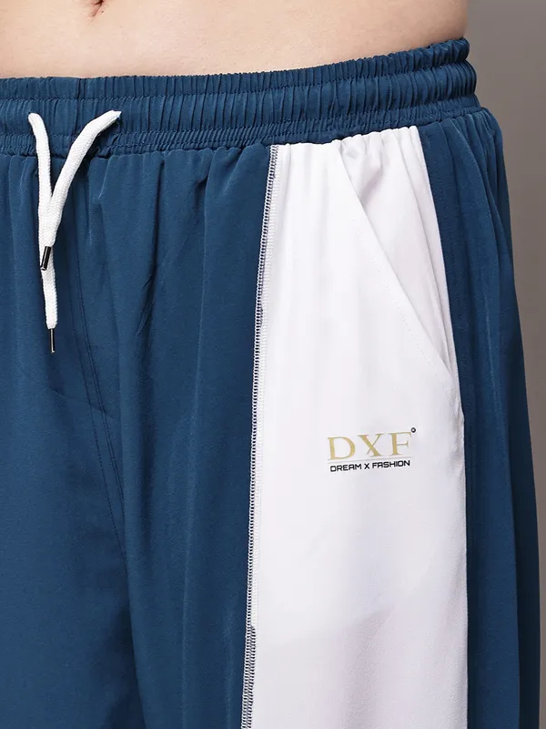 Teal_NS_Lycra_Line_Track_Pant_For_Women