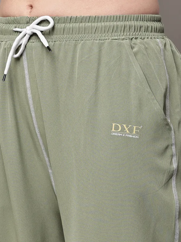 Olive_NS_Lycra_Line_Track_Pant_For_Women