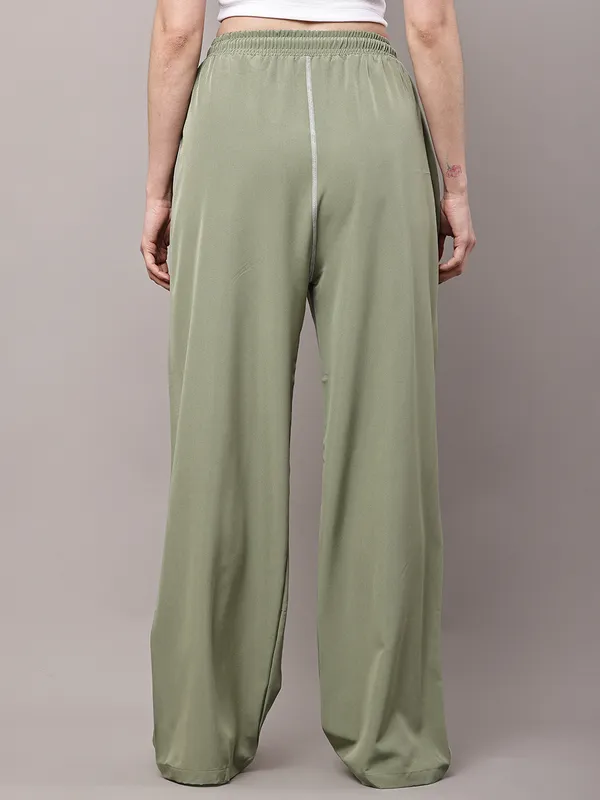 Olive_NS_Lycra_Line_Track_Pant_For_Women