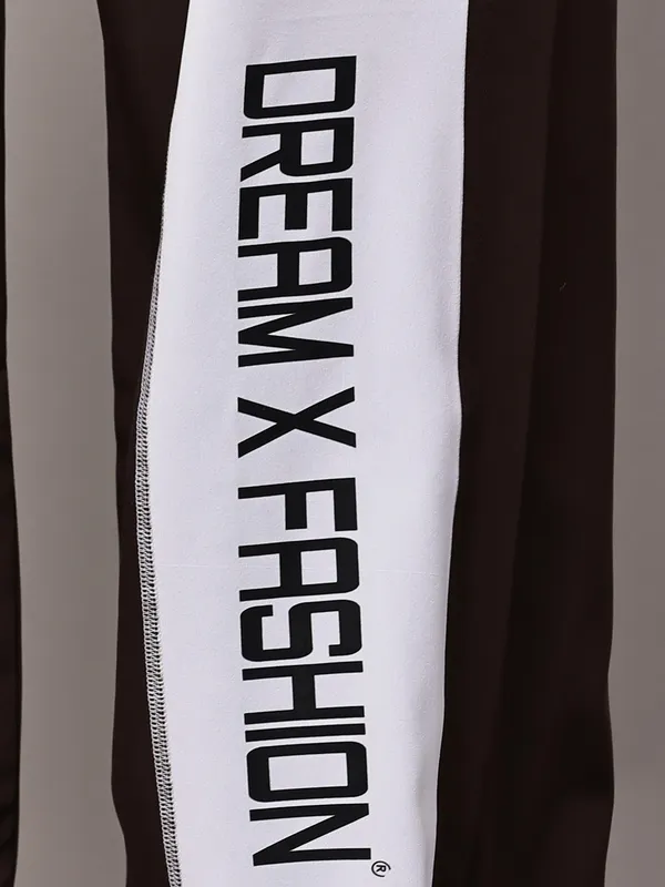 Brown_NS_Lycra_Line_Track_Pant_For_Women
