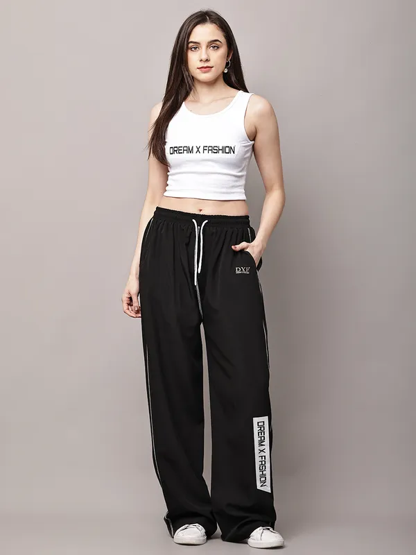 Black_NS_Lycra_Line_Track_Pant_For_Women