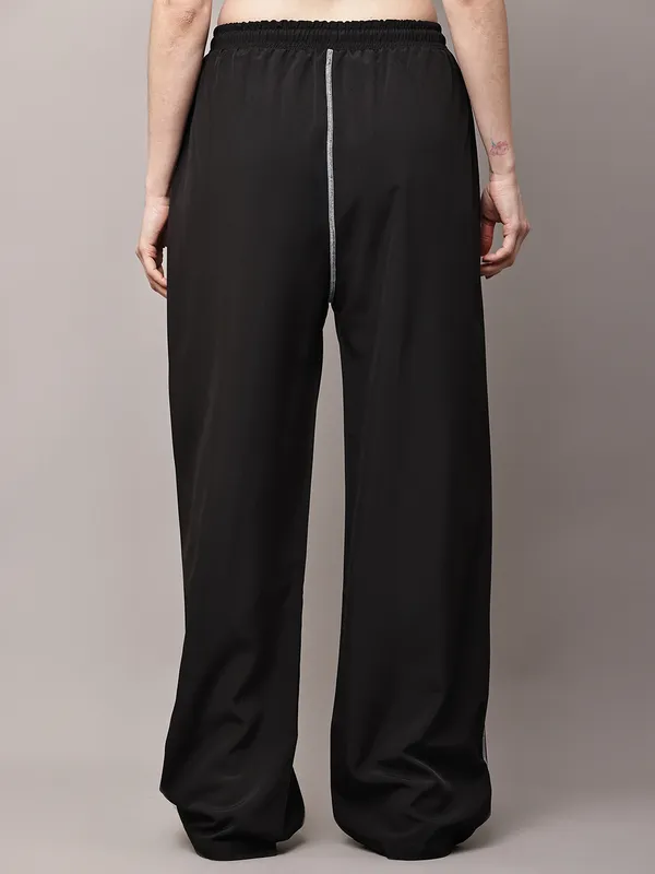 Black_NS_Lycra_Line_Track_Pant_For_Women
