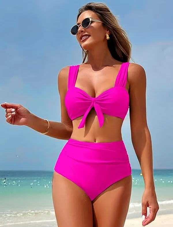 Hot_Pink_Nylon_Premium_&_Elegant_Swimsuit_For_Women