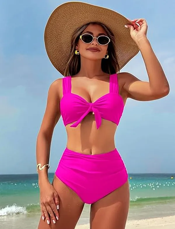 Hot_Pink_Nylon_Premium_&_Elegant_Swimsuit_For_Women