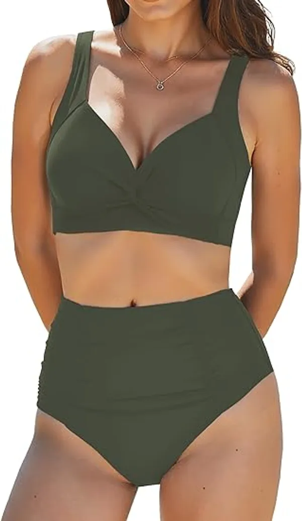 Army_Green_Nylon_Premium_&_Elegant_Swimsuit_For_Women