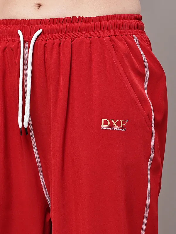 Red_NS_Lycra_Line_Track_Pant_For_Women