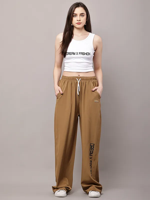 Mustard_NS_Lycra_Line_Track_Pant_For_Women