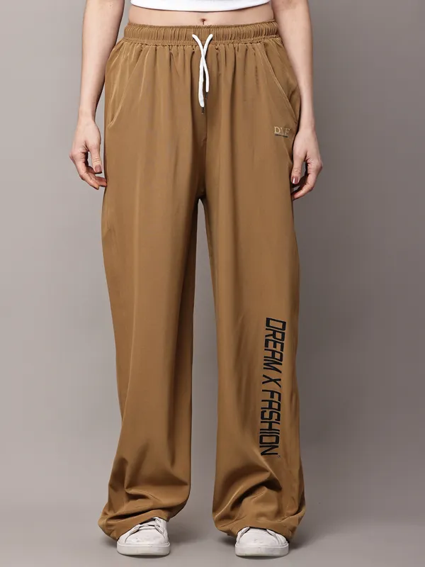 Mustard_NS_Lycra_Line_Track_Pant_For_Women