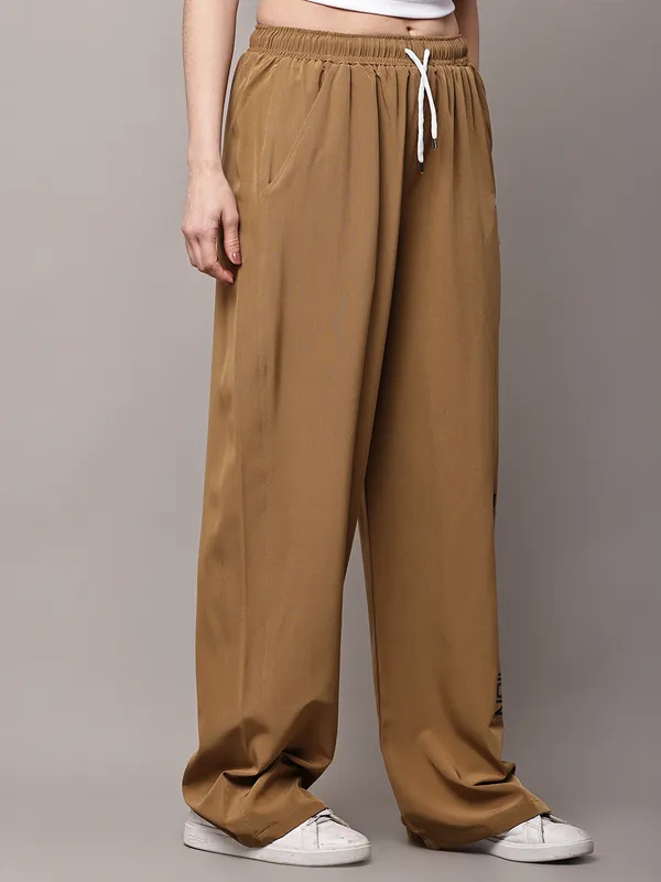 Mustard_NS_Lycra_Line_Track_Pant_For_Women