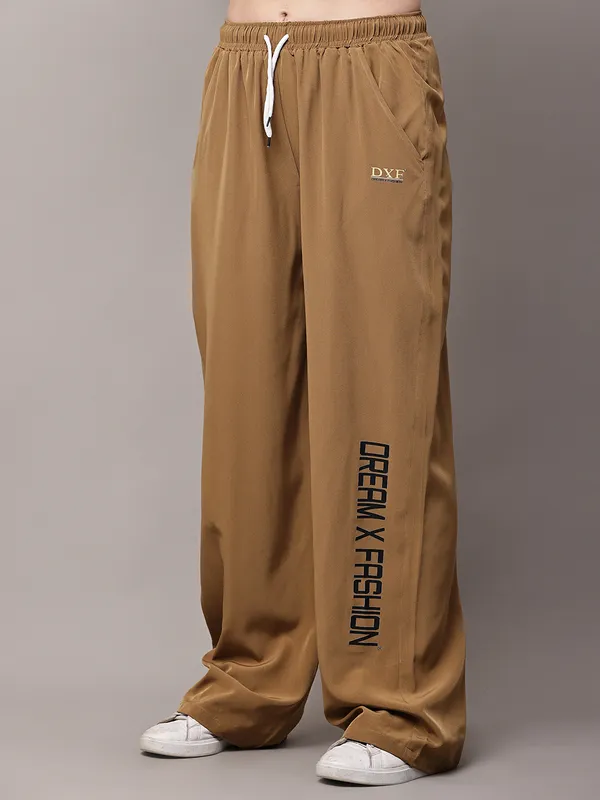 Mustard_NS_Lycra_Line_Track_Pant_For_Women