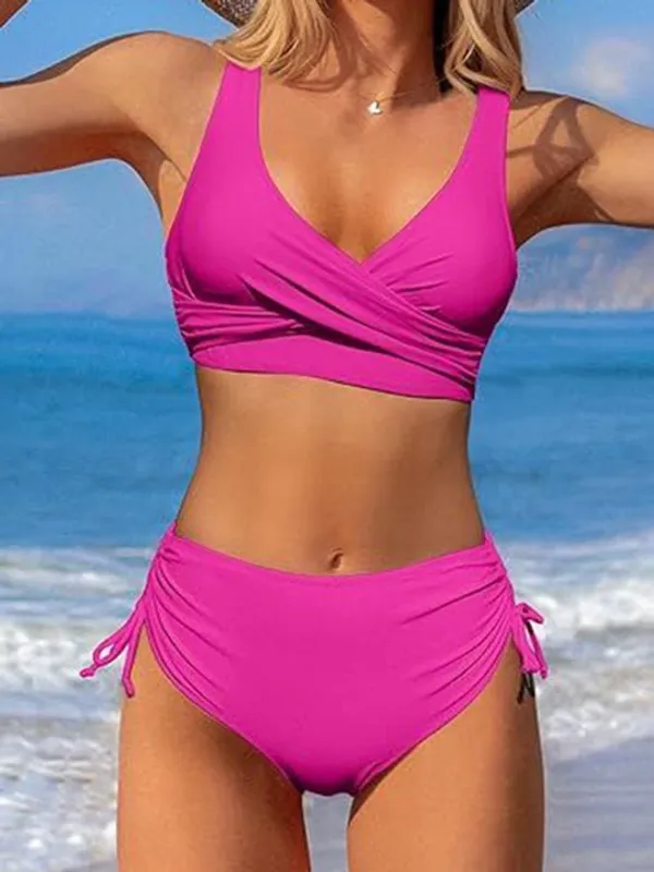 Pink_Nylon_Premium_&_Elegant_Bikini_Set_For_Women