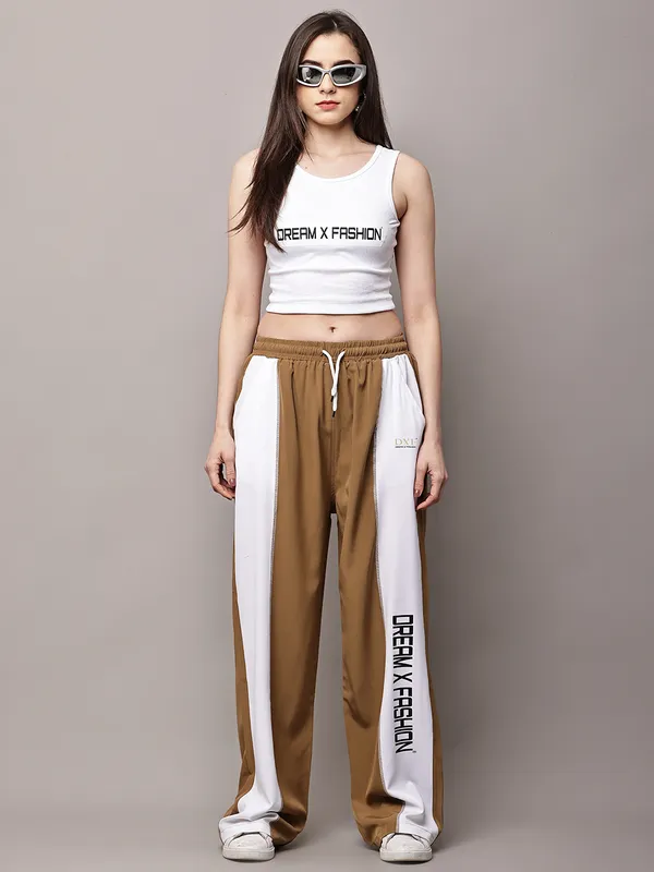 Mustard_NS_Lycra_Line_Track_Pant_For_Women