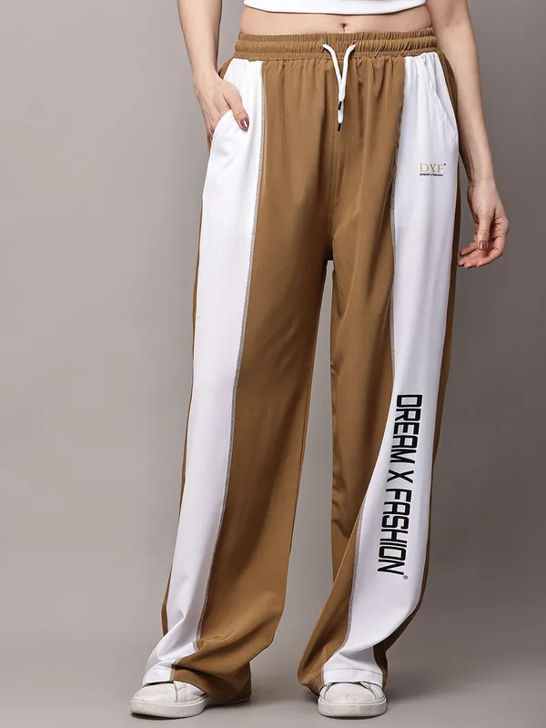 Mustard_NS_Lycra_Line_Track_Pant_For_Women