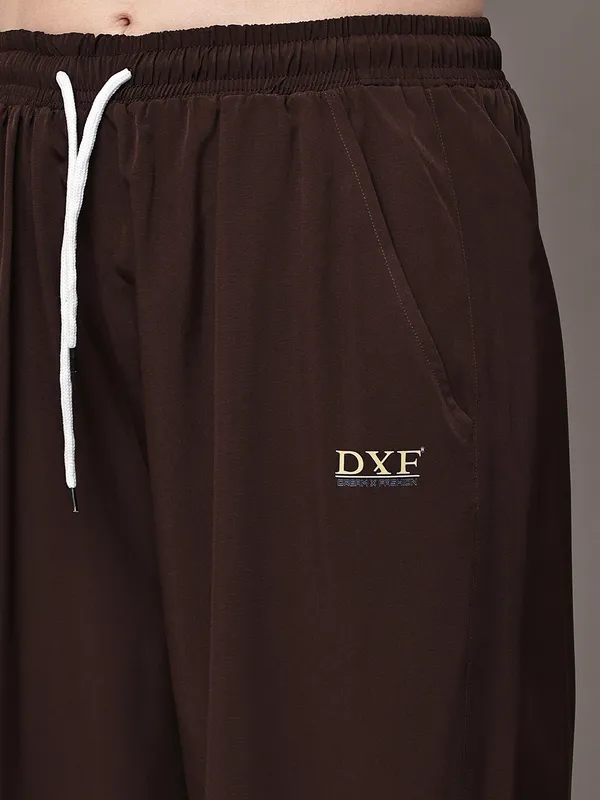 Brown_NS_Lycra_Line_Track_Pant_For_Women