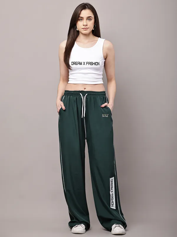 Deep_Green_NS_Lycra_Line_Track_Pant_For_Women
