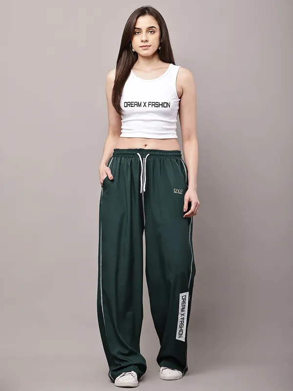 Deep_Green_NS_Lycra_Line_Track_Pant_For_Women