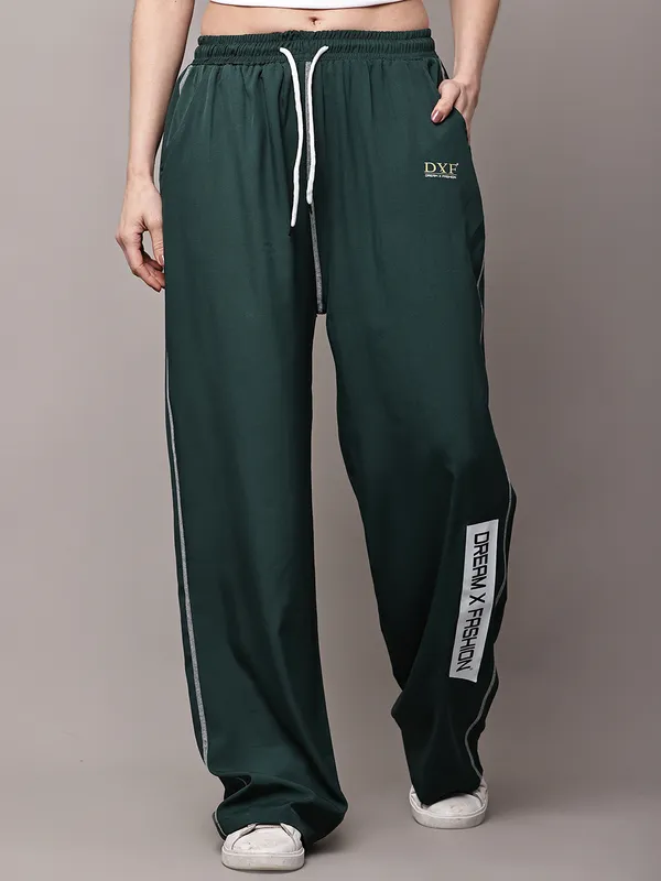 Deep_Green_NS_Lycra_Line_Track_Pant_For_Women