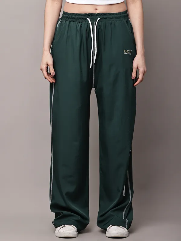 Deep_Green_NS_Lycra_Line_Track_Pant_For_Women