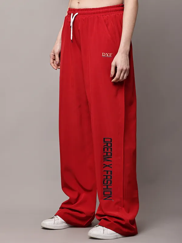 Red_NS_Lycra_Line_Track_Pant_For_Women