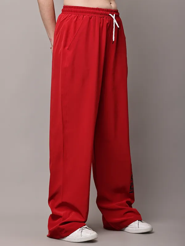 Red_NS_Lycra_Line_Track_Pant_For_Women