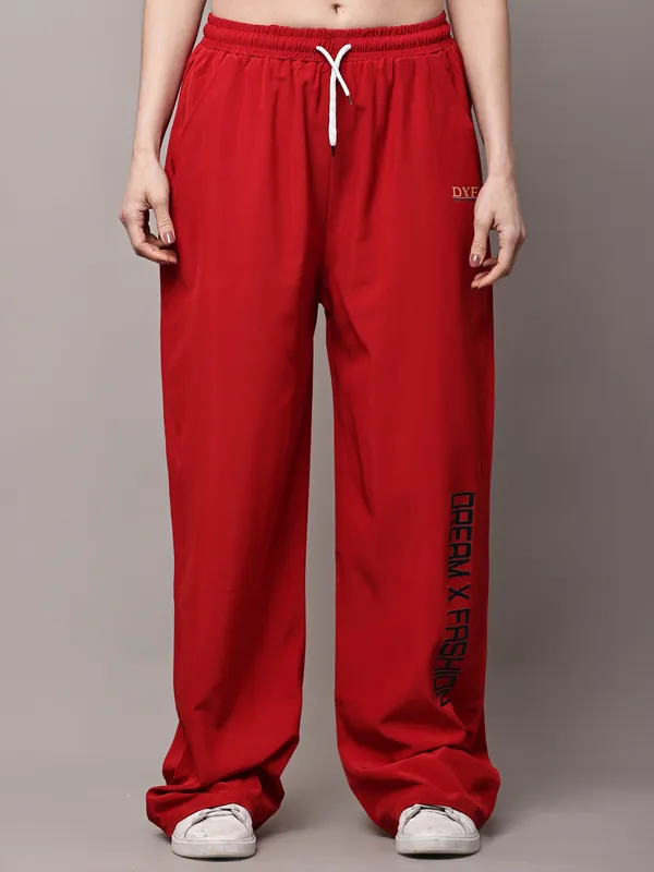 Red_NS_Lycra_Line_Track_Pant_For_Women