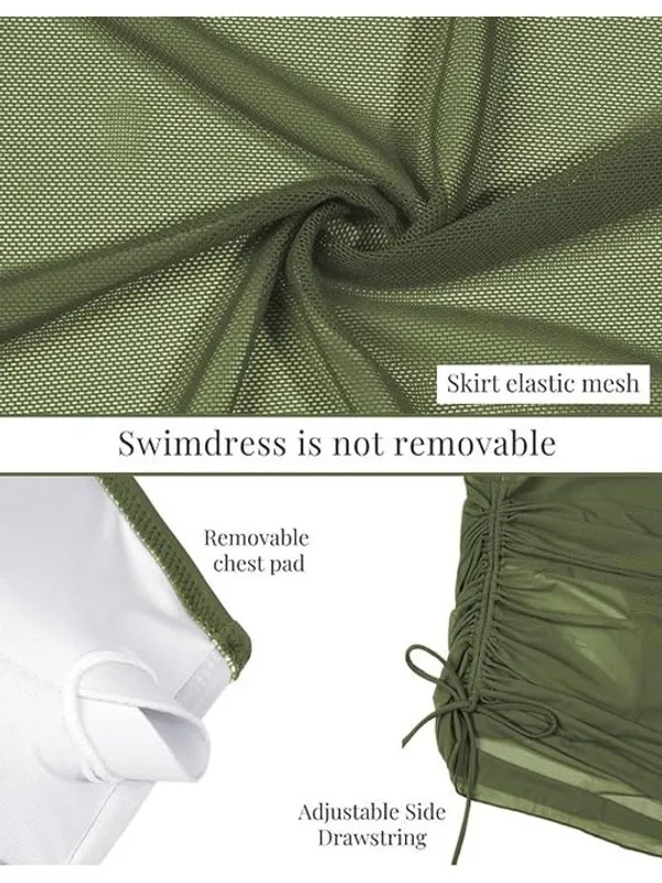 Army_Green_Nylon_Premium_&_Elegant_Swim_Dress_For_Women