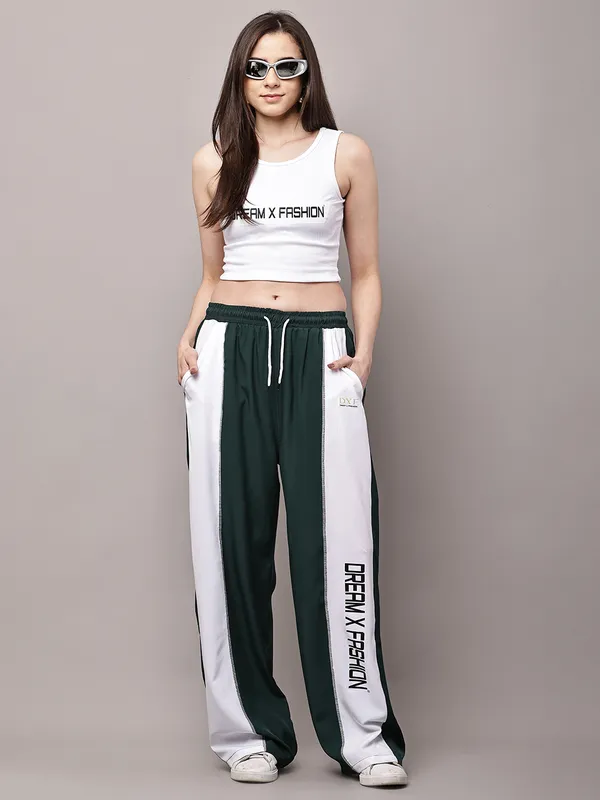 Deep_Green_NS_Lycra_Line_Track_Pant_For_Women