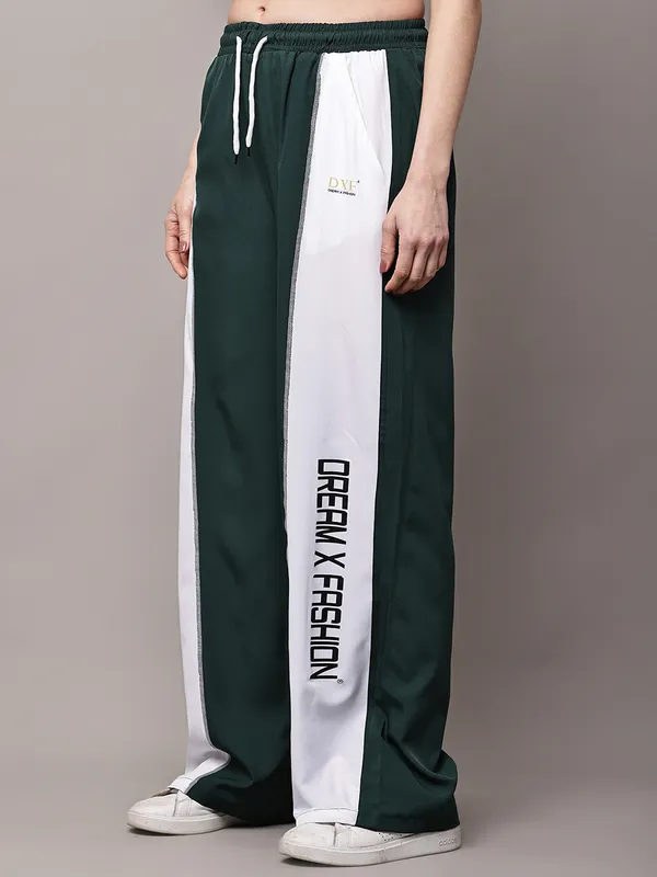 Deep_Green_NS_Lycra_Line_Track_Pant_For_Women