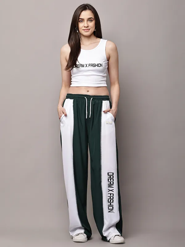 Deep_Green_NS_Lycra_Line_Track_Pant_For_Women