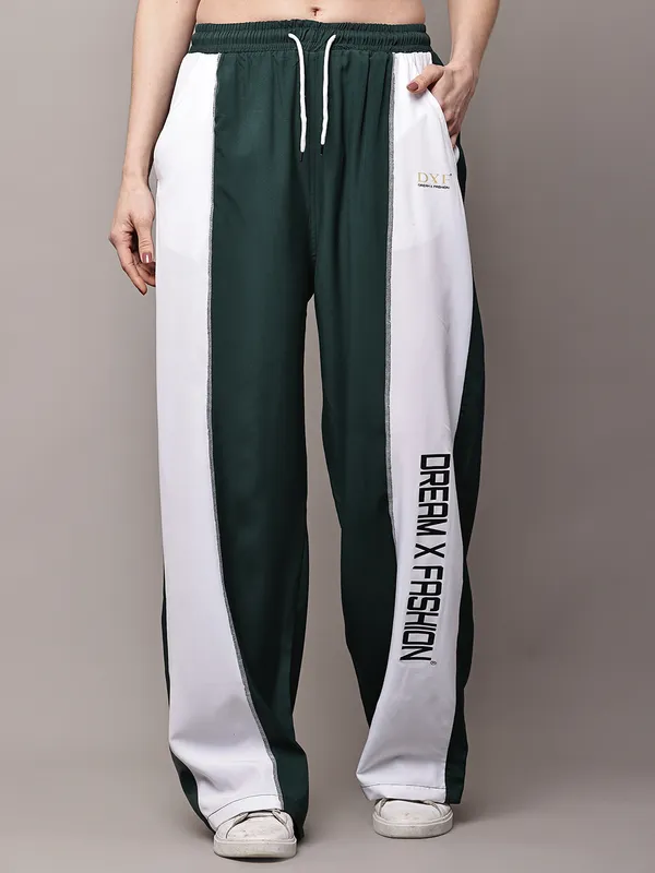 Deep_Green_NS_Lycra_Line_Track_Pant_For_Women