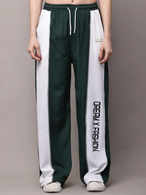 Deep_Green_NS_Lycra_Line_Track_Pant_For_Women