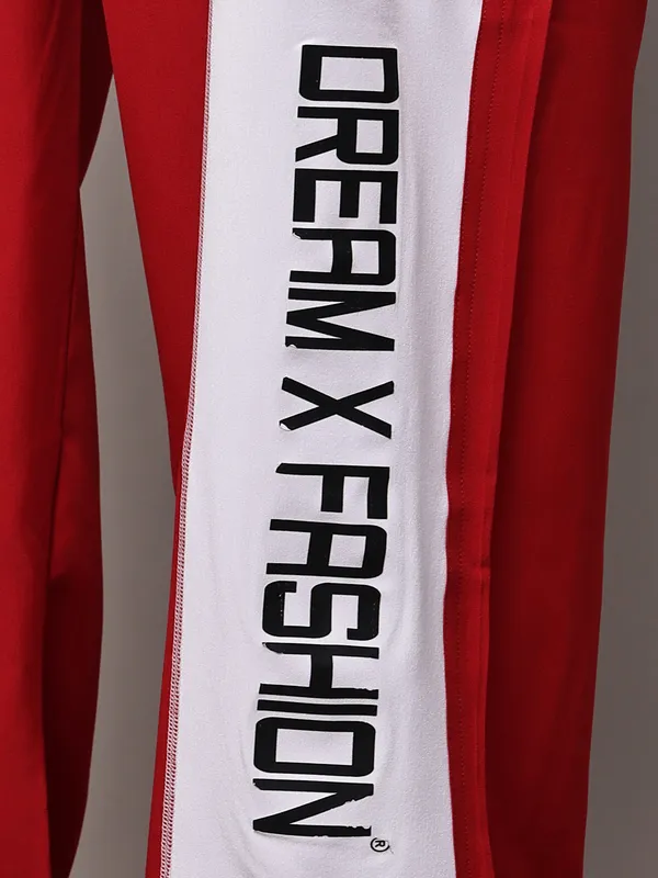 Red_NS_Lycra_Line_Track_Pant_For_Women